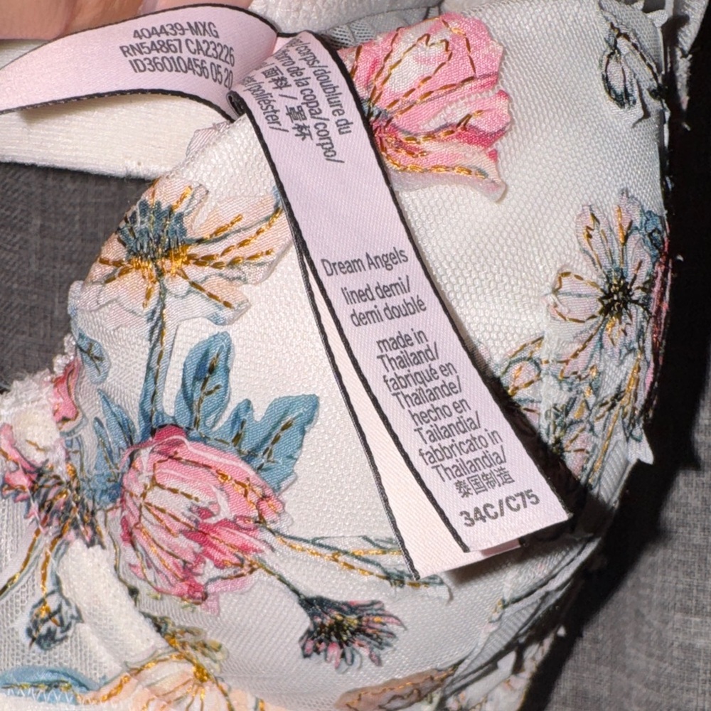 Victoria’s Secret Floral Print Dream Angels Bra with Adjustable Straps 34C - Picture 2 of 5